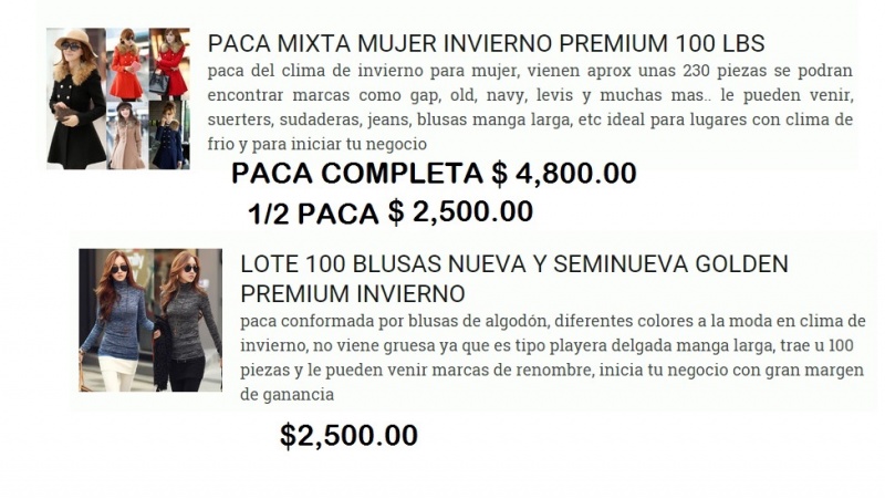 Venta de ropa americana por deals pacas